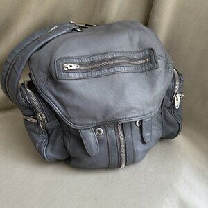 Alexander Wang Marti Grey Leather Backpack Shoulder Bag
